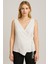 Kadın Bluz | Ekru Bağlamalı Kruvaze Yelek Modeli | Ekru 1