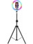 Rgb Işıklı 26 cm 10 Inç Çok Renkli LED Ring Light 2.1m Tripot Youtube Tiktok Make Up Çekim Işığı 2