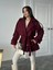 Bordo Modern Kesim Bordo Kaşe Kaban 4