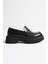 Aral Toka Detaylı Siyah Günlük Loafer Ayakkabı 3