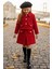 Kız Çocuk Kırmızı Carmen Tüvit Uzun Kollu Düğmeli 23 Nisan Etek Ceket Takım 4