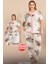 Lady Büyük Beden Gül Desenli Düğmeli Üst Kısa Kollu Pijama Takımı 3