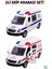 2'li Ekip Arabası Seti Ambulans ve Polis Sürtmeli Oyuncak Araba 12 Cm. 1