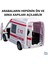 2'li Ekip Arabası Seti Ambulans ve Polis Sürtmeli Oyuncak Araba 12 Cm. 2