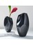 Siyah Renk Seramik Vazo 2'li Set Emila Dekoratif Vazo Modern Sade Şık 32CM 25 cm 1