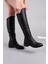 Shayla Önü Yüksek Düz Çizme Siyah 1