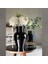 Siyah Dekoratif Şık Karaf Model Büyük Cam Vazo 27 cm 2