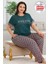 Lady Büyük Beden Viskon Kumaş Kısa Kollu Pijama Takımı 2