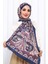 Lacivert Desenli Kraş Şal 1