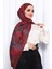 Bordo Desenli Soft Dijital Şal 1