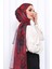 Bordo Desenli Soft Dijital Şal 2