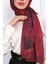 Bordo Desenli Soft Dijital Şal 4