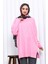 Pembe Bisiklet Yaka Soğuk İplik Triko Tunik 3