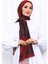 Bordo Desenli Soft Dijital Şal 3