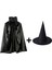 - Siyah Yakalı Pelerin ve Siyah Cadı Şapkası Seti Çocuk Boy 1