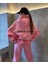 Nakış Işlemeli Üç Iplik Sweat Takım- Pembe 6