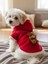 Uncle Teddy Kırmızı Xmas Köpek Kıyafeti | Kapüşonlu Polar Noel Sweatshirt | Küçük Irklar Için 1
