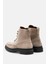 Bej Rengi Bağcıklı Hiker Stili El Yapımı Hakiki Süet Deri Erkek Bot 5
