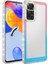 Xiaomi Redmi Note 11 Global Kılıf Simli ve Renk Geçiş Tasarımlı Lens Korumalı Tcmk Park Kapak-Pembe-Mavi 1