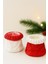 2’li Yılbaşı Örgü Desenli Seramik Tozu Mumluk Seti – Kırmızı Gül Esanslı Soya Wax Mum 3