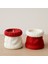 2’li Yılbaşı Örgü Desenli Seramik Tozu Mumluk Seti – Kırmızı Gül Esanslı Soya Wax Mum 6