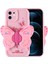 Apple iPhone 12 Kılıf Kamera Korumalı Figür Tasarımlı Tcmk Kapya Kapak-Pembe Açık 1