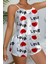 Love Desenli Beyaz Saten Şortlu Gecelik Takım - Beyaz - Xl 1