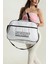 Beyaz Yazı Detaylı Fermuarlı Kadın El ve Omuz Valiz Çantası 1