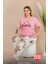 Lady Büyük Beden Çiçekli Pijama Kısa Kollu Pijama Takımı 1