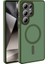 Galaxy S25 Ultra Kılıf M-Safe Şarj Özellikli Mat Arka Yüzey Tcmk Sio Kapak - Koyu Yeşil 1