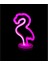Neon Işıklı Flamingo Yazılı Masa Gece Lambası 1