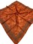 Orange Siyane Scarf Kenar Motifli Duman Desen Soft Eşarp 1