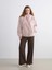 Xsıde Pembe Kapüşonlu Kadın Kürk Mont 2