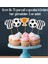 Taraftar Futbol Set 32 Parça Tam Set Siyah Beyaz Taraftar Doğum Günü Seti Banner Pasta Kürdanı Cupcake Süsü Seti 4