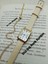 Kadın Kol Saati Vintage Gold Kasa- Oval Model- Bej Düz Kordon TT0054 1