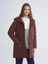 Lcw Modest Kahverengi Kapüşonlu Kapitone Oversize Kadın Şişme Mont 1