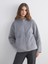 Lcw Modest Gri Dik Yaka Kadın Kaşe Mont 1