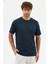 Erkek Premium Kalite Yoğun Dokulu Pamuklu T-Shirt Lacivert M101-R0220-05 1