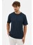 Erkek Premium Kalite Yoğun Dokulu Pamuklu T-Shirt Lacivert M101-R0220-05 2