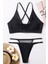 Kadın Siyah File Detaylı Özel Bikini Takımı - Siyah - L 1