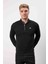 Fermuar Yaka Siyah Dar Kesim Erkek Triko 2