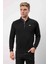Fermuar Yaka Siyah Dar Kesim Erkek Triko 4