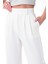 Kadın Beyaz Çift Düğmeli Palazzo Pantolon 1