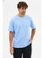 Erkek Premium Kalite Yoğun Dokulu Pamuklu T-Shirt Açık Mavi M101-R0220-08 1
