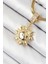 Hediye Takı için Kadın Kolye Golden Çelik Zirkonlu Stil Güneş Tarz 1