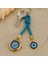 Altın Kaplama Nazar Boncuklu Saatli Anahtarlık 3