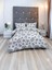 Almira Gri Kalpli Çift Kişilik Pamuklu Nevresim Takımı 1