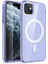 Apple iPhone 11 Kılıf Magsafe Şarj Özellikli Parlayan Simli Saydam Renkli Brvh Allstar Kapak-Mor 1