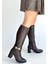 Mooni Premium Kahverengi Tokalı Topuklu Çizme 1