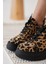 Alexis Premium 8 cm Gizli Topuk Kadın Siyah Leopar Spor Ayakkabı 9